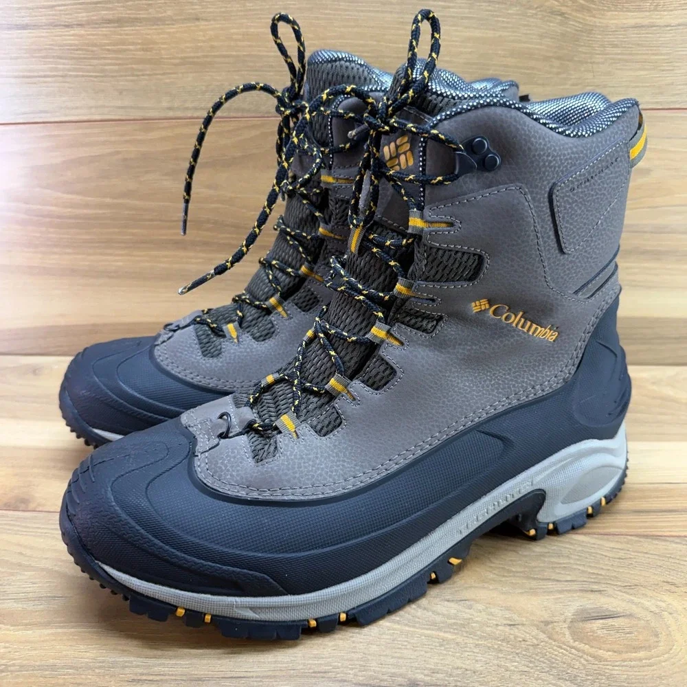 Columbia Bugaboot III Arctic Omni Heat Mens Boot 12 Gray Black Snow Waterproof